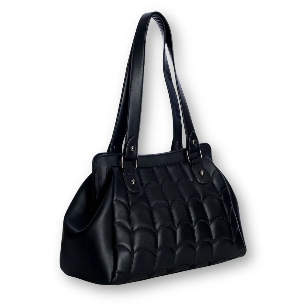 Quilted Spiderweb Shoulder Bag