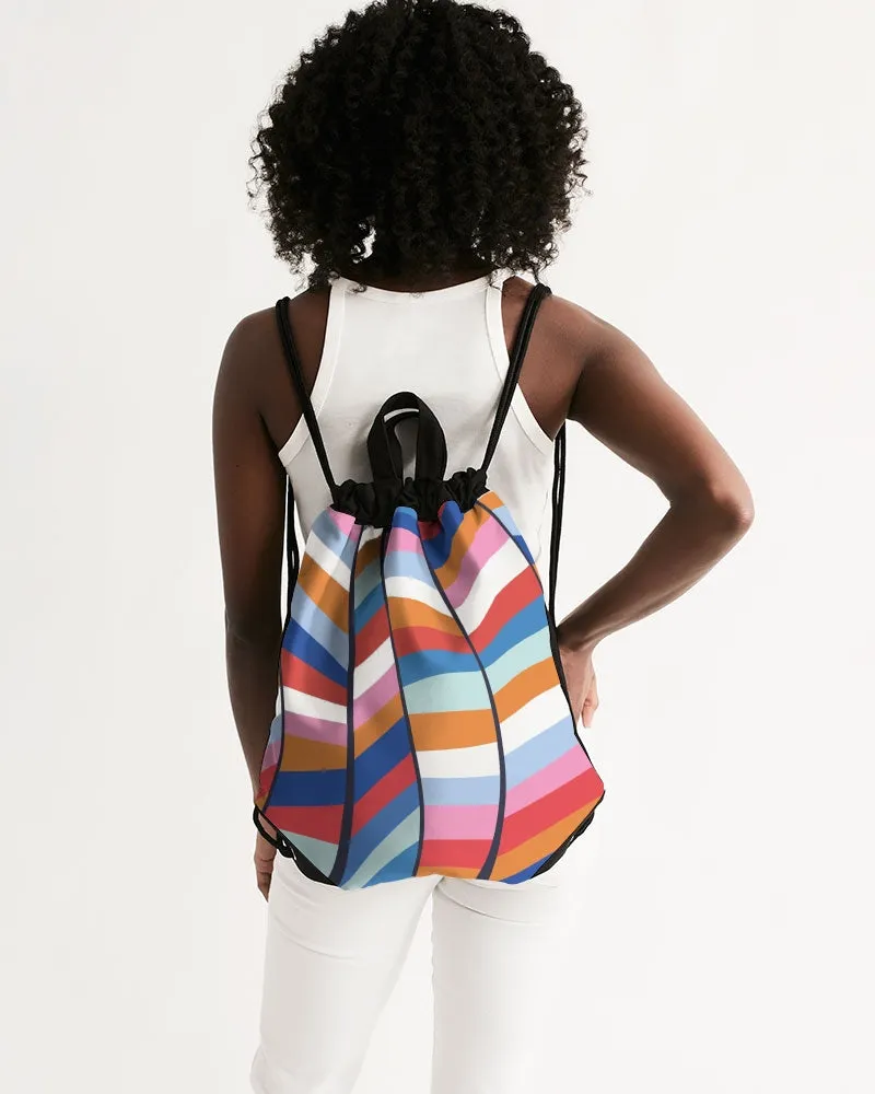 Rainbow Canvas Drawstring Bag