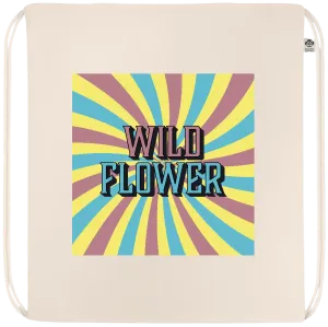 Retro Wild Flower Design - Premium organic cotton drawstring bag