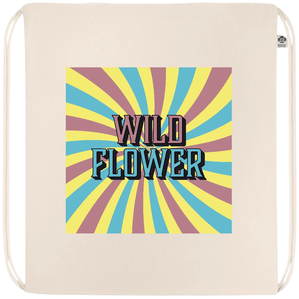 Retro Wild Flower Design - Premium organic cotton drawstring bag