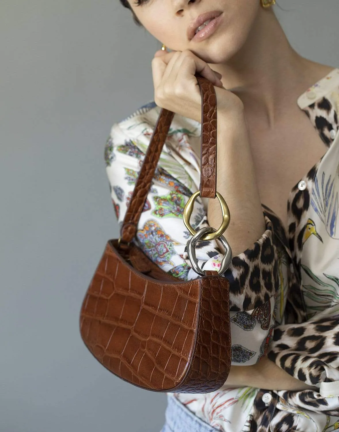 Saddle Croc Embossed Ollie Bag