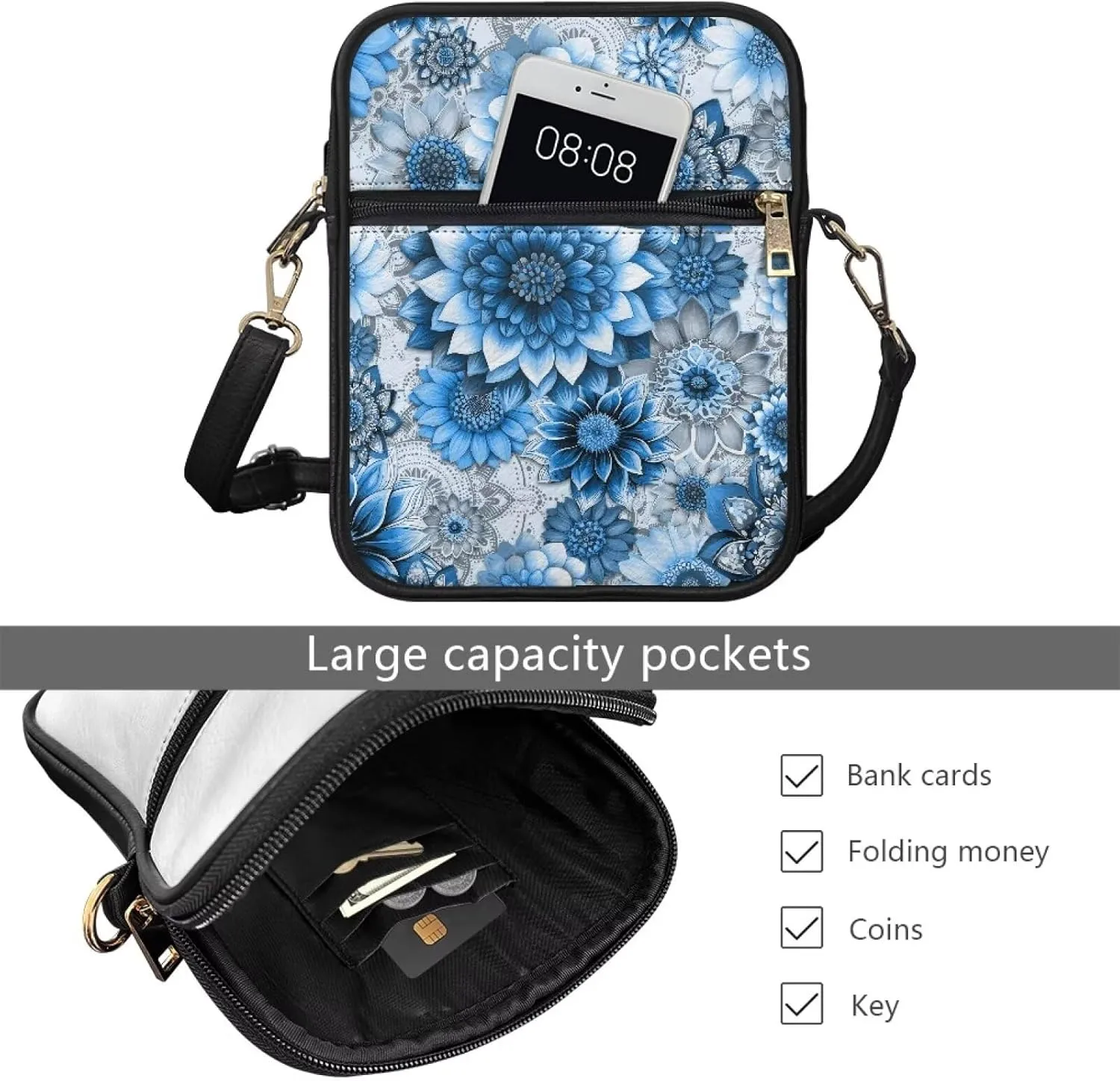Small Leather Messenger Bag for Men Women Crossbody Shoulder Bag Satchel Casual Sling Daypack Work Daily Purse