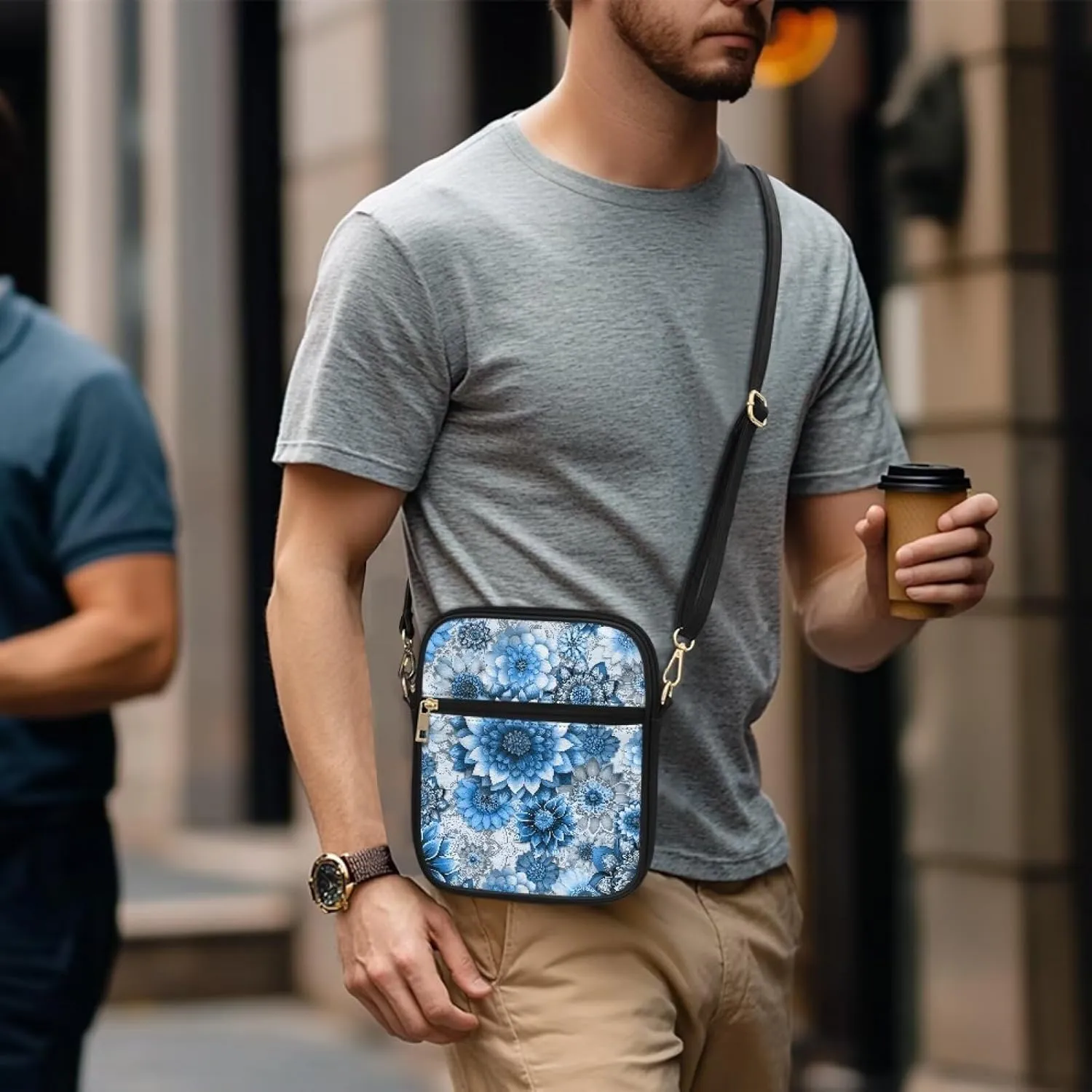 Small Leather Messenger Bag for Men Women Crossbody Shoulder Bag Satchel Casual Sling Daypack Work Daily Purse