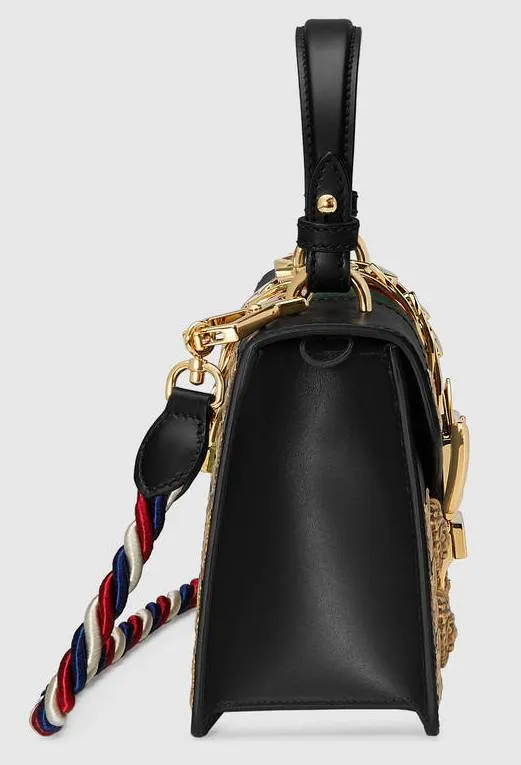 'Sylvie' Animal Studs Leather Mini Bag, Black