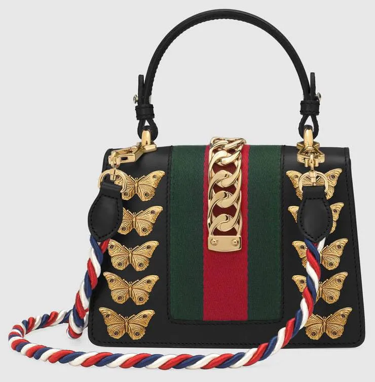 'Sylvie' Animal Studs Leather Mini Bag, Black