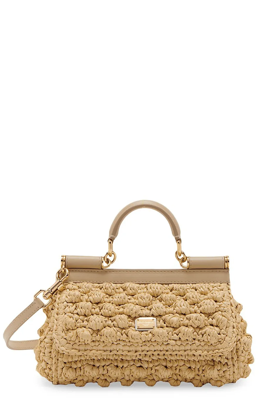 Top Handle Mini Raffia Envelope Bag