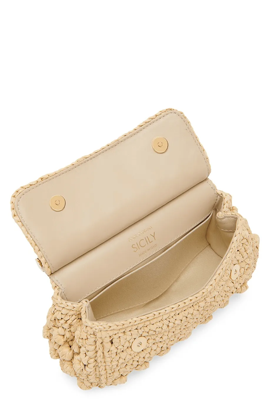 Top Handle Mini Raffia Envelope Bag