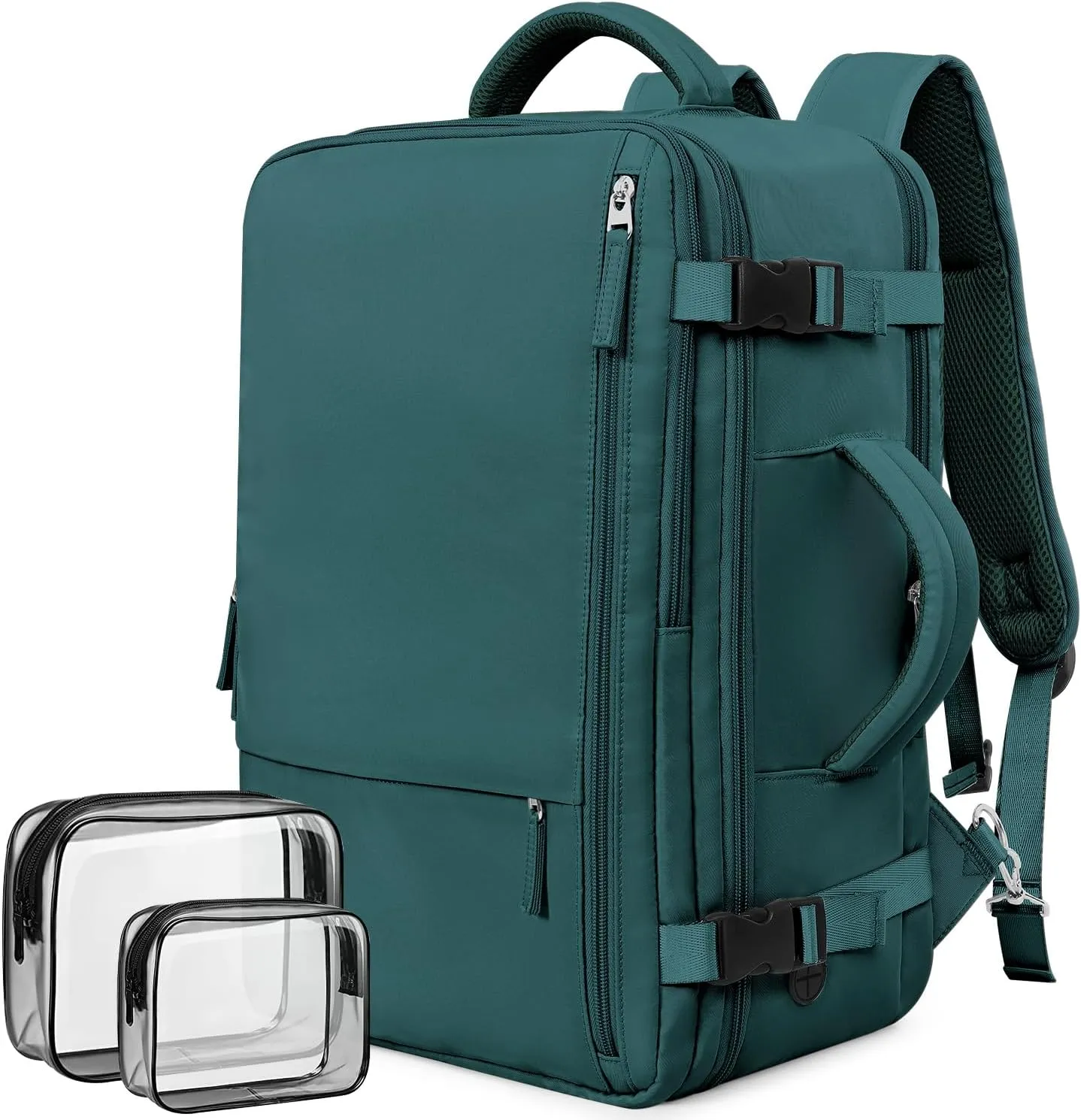 Travel Laptop Backpack Carry On Backpack for Men Women Flight Approved College School Computer Bag for Business Hiking Personal Item Backpack Fits 17.3 Inch Notebook Peacock Blue