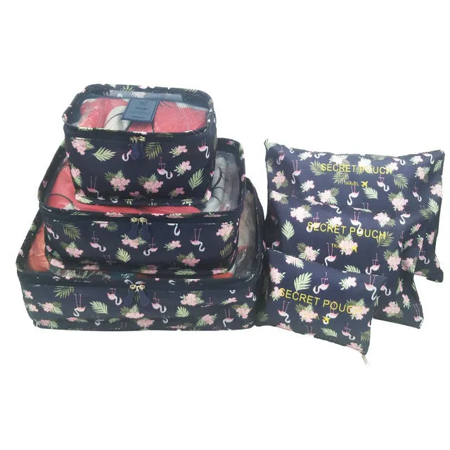 Travel six-piece suit waterproof suitcase clothes packing bag, Travel Pouch