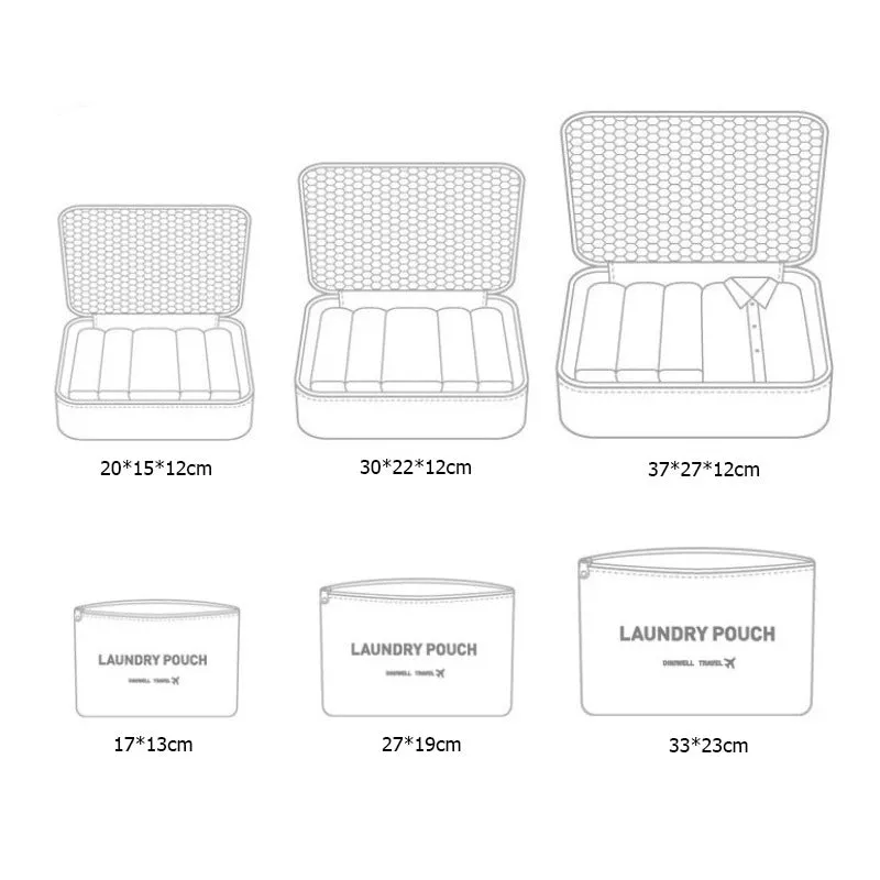 Travel six-piece suit waterproof suitcase clothes packing bag, Travel Pouch