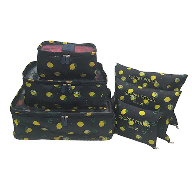 Travel six-piece suit waterproof suitcase clothes packing bag, Travel Pouch