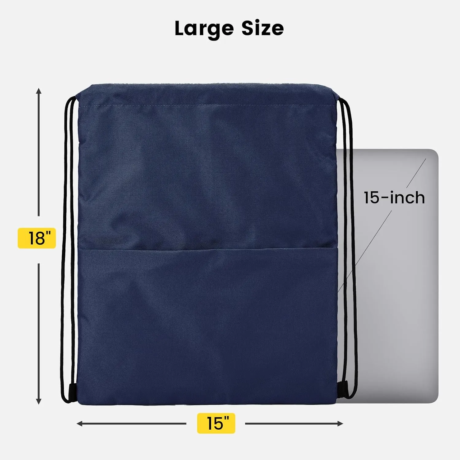Vorspack Drawstring Backpack Water Resistant String Bag Sports Sackpack Gym Sack with Side Pocket for Men Women
