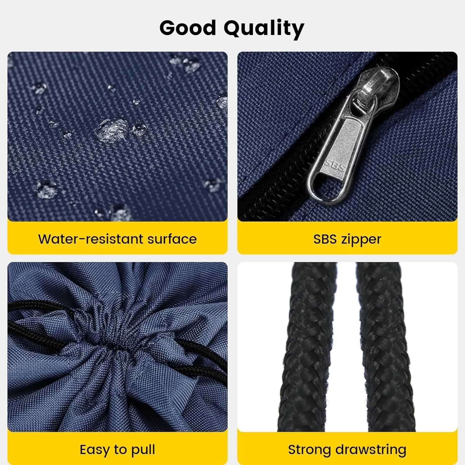 Vorspack Drawstring Backpack Water Resistant String Bag Sports Sackpack Gym Sack with Side Pocket for Men Women