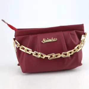 Women Cloud Ruched Dumpling Bag Chunky Chain Shoulder Clutch Purse #CP-667 #22