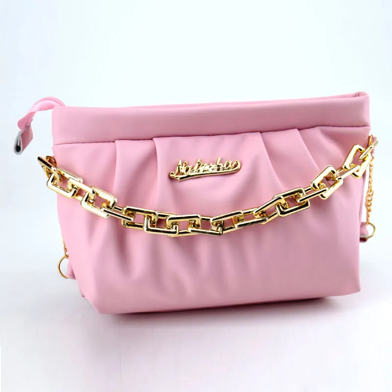 Women Cloud Ruched Dumpling Bag Chunky Chain Shoulder Clutch Purse #CP-667 #22
