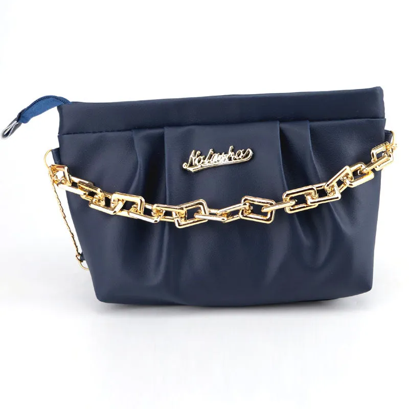 Women Cloud Ruched Dumpling Bag Chunky Chain Shoulder Clutch Purse #CP-667 #22